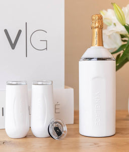 Champagne Gift Sets with Glass Lined Flutes: Rose Gold