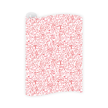 Load image into Gallery viewer, Christmas in Red Wrapping Paper Roll
