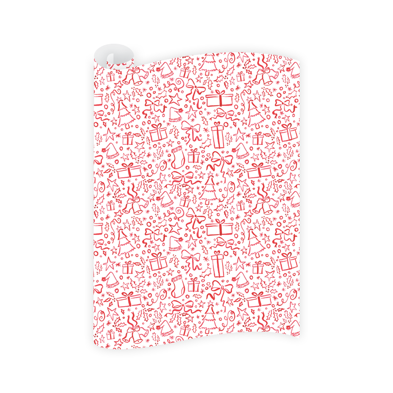 Christmas in Red Wrapping Paper Roll