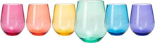 Load image into Gallery viewer, 6 Unbreakable Colored Stemless Wine Glasses Acrylic Plastic