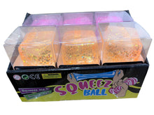 Load image into Gallery viewer, Glitter Squishy Cube 12ct PDQ