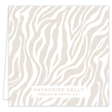 Load image into Gallery viewer, Taupe Zebra Folded Enclosure Card Set with Envelopes