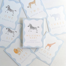 Load image into Gallery viewer, Blue Pastel Animal Milestone Cards