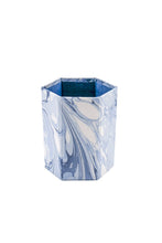 Load image into Gallery viewer, Hand-Marbled Pencil Holder Organizer in Ocean Wave