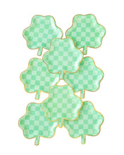 Load image into Gallery viewer, Checkered Shamrock Paper Plate