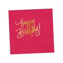 Load image into Gallery viewer, Happy Birthday! Napkins: Hot Pink