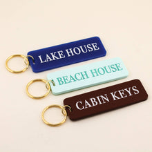 Load image into Gallery viewer, Beach House Keychain: Turquoise / Keychain with Hang Tag