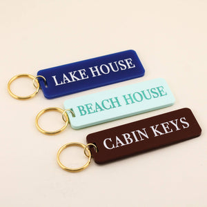 Beach House Keychain: Turquoise / Keychain with Hang Tag