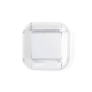 WHC841 - Winter White 7" Silver Plaid Plate