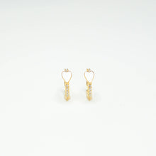 Load image into Gallery viewer, Pave Heart Huggie Earrings: Light Pink