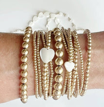 Load image into Gallery viewer, 14k Gold Filled Beaded Bracelets: 4mm, size 7&quot;