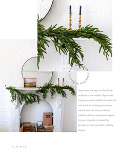 Norfolk Pine Christmas Garland Real Touch By Luxe B Co. 6ft