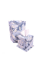 Load image into Gallery viewer, Hand-Marbled Scallop Waste Bin / Storage Bin in Ocean Wave