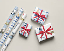 Load image into Gallery viewer, Golf Dad Blue Stripe Gift Wrap-Father's Day Wrapping Paper