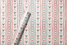 Load image into Gallery viewer,  Christmas Candy Cane Stripe Bow Wrapping Paper 