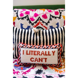 I Literally Can't Needlepoint Pillow