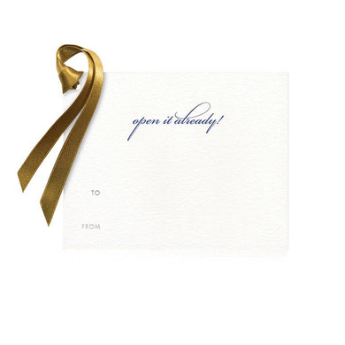 Open It Already Gift Tag: Single Tag & Ribbon
