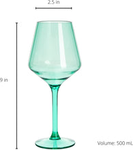 Load image into Gallery viewer, Unbreakable Colored Stemmed Acrylic Wine Glasses Set of 6