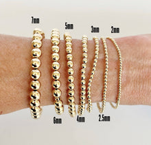 Load image into Gallery viewer, 14k Gold Filled Beaded Bracelets: 4mm, size 7&quot;