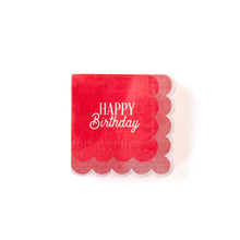 Load image into Gallery viewer, Pink Birthday Scalloped Cocktail Napkins