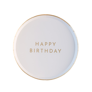 WHITE & GOLD SIGNATURE HAPPY BIRTHDAY SMALL PLATES