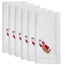 Load image into Gallery viewer, Embr&#39;d Santa Napkin: White / 20&quot;