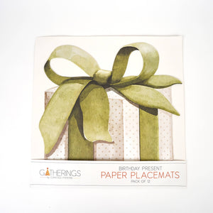 Beautiful Gift Paper Placemat - Green Bow