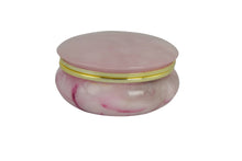 Load image into Gallery viewer, Round Pink Alabaster Trinket Box