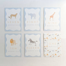 Load image into Gallery viewer, Blue Pastel Animal Milestone Cards
