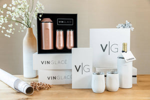 Champagne Gift Sets with Glass Lined Flutes: Rose Gold