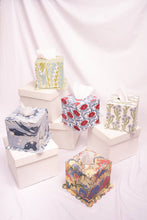 Load image into Gallery viewer, Hand-Marbled Scallop Tissue Box Cover in Robin Blue