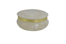 Load image into Gallery viewer, Round White Alabaster Trinket Box