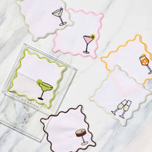 Load image into Gallery viewer, Embroidered Cocktail Napkins with Reusable Acrylic Box