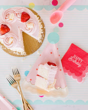 Load image into Gallery viewer, Pink Birthday Scalloped Cocktail Napkins