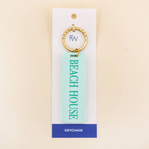 Beach House Keychain: Turquoise / Keychain with Hang Tag