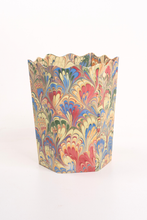 Load image into Gallery viewer, Hand-Marbled Scallop Waste Bin / Storage Bin in Multicolor