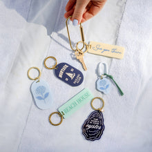 Load image into Gallery viewer, Beach House Keychain: Turquoise / Keychain with Hang Tag