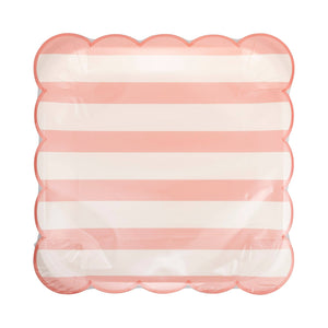 Pink Stripe Paper Plates