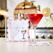 Load image into Gallery viewer, Embroidered Cocktail Napkins with Reusable Acrylic Box