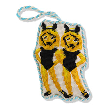 Load image into Gallery viewer, Needlepoint Icon Ornament - Twinning Emoji
