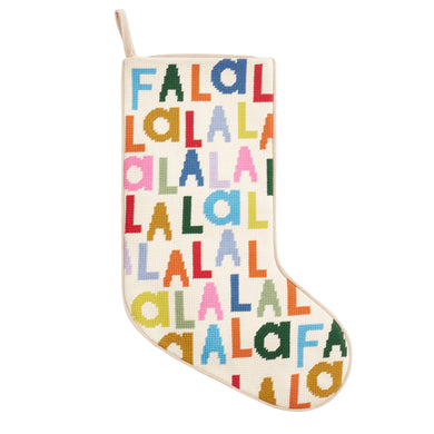 Fa La La Embroidered Stocking  - Ampersand