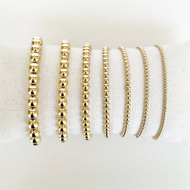 14k Gold Filled Beaded Bracelets: 5mm, size 7