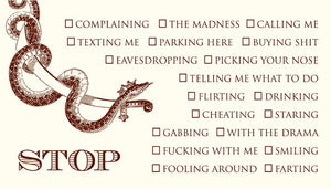 Stop Card