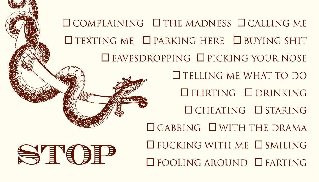 Stop Card