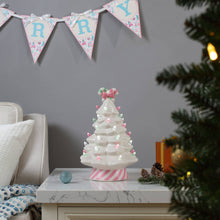 Load image into Gallery viewer, 12" Nostalgic Ceramic Pink Candy Cane Tree
