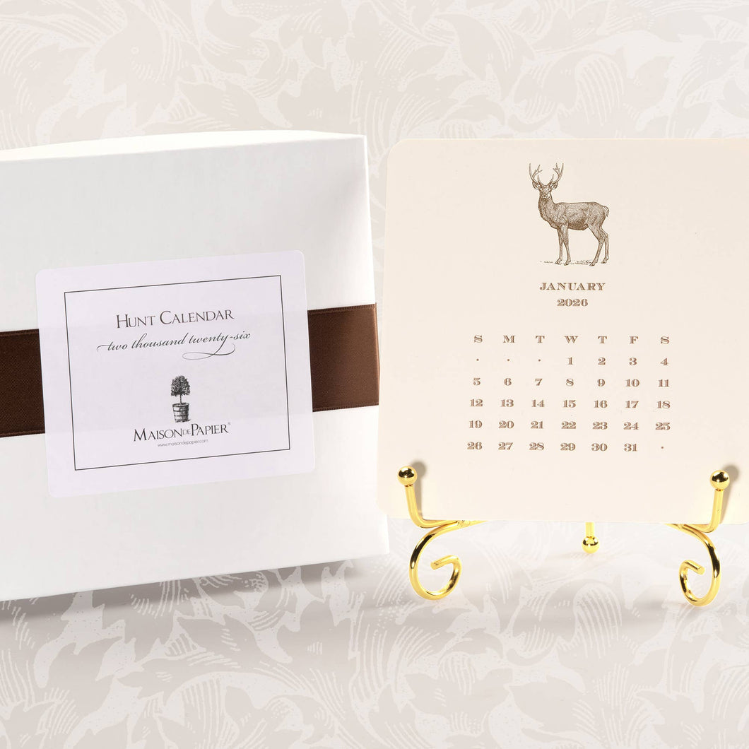 2026 Hunt Calendar with Easel