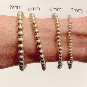 14k Gold Filled Beaded Bracelets: 4mm, size 7"