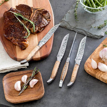 Load image into Gallery viewer, Laguiole Connoisseur Olivewood BBQ Steak Knives, Set of 4