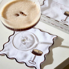Load image into Gallery viewer, Embroidered Cocktail Napkins with Reusable Acrylic Box