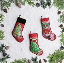 Load image into Gallery viewer, Christmas Tree Embroidered Needlepoint Stocking